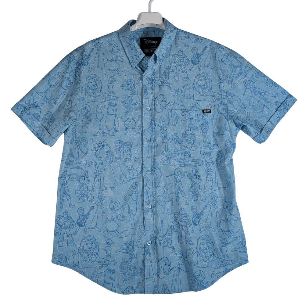 Disney100 x RSVLTS "Sketches to Screen" Button-Up Shirt Men’s Size Medium USED
